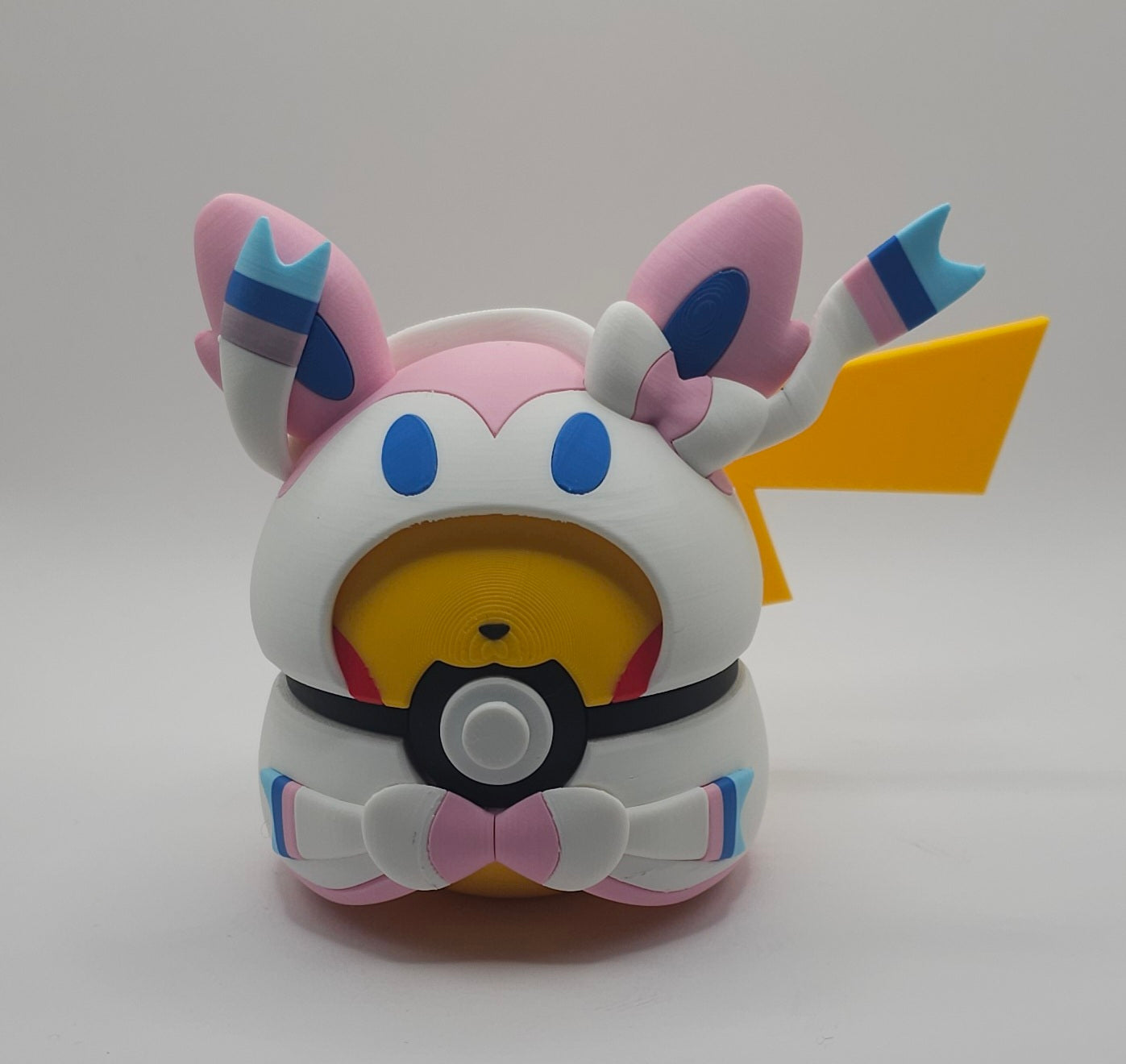 Pokemon Pikachu-Umbreon Poncho Design- 3D Printed Pokeball- Unique Display Fan Art Collectible