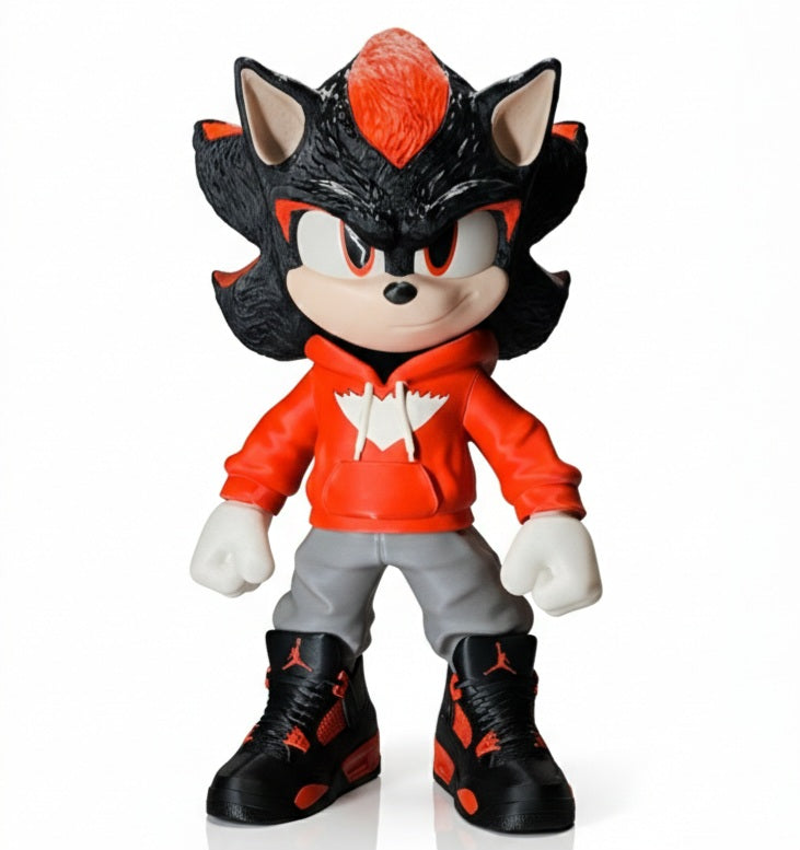 Urban Style Dark Hedgehog- 3D Printed Figure- Unique Display Collectible