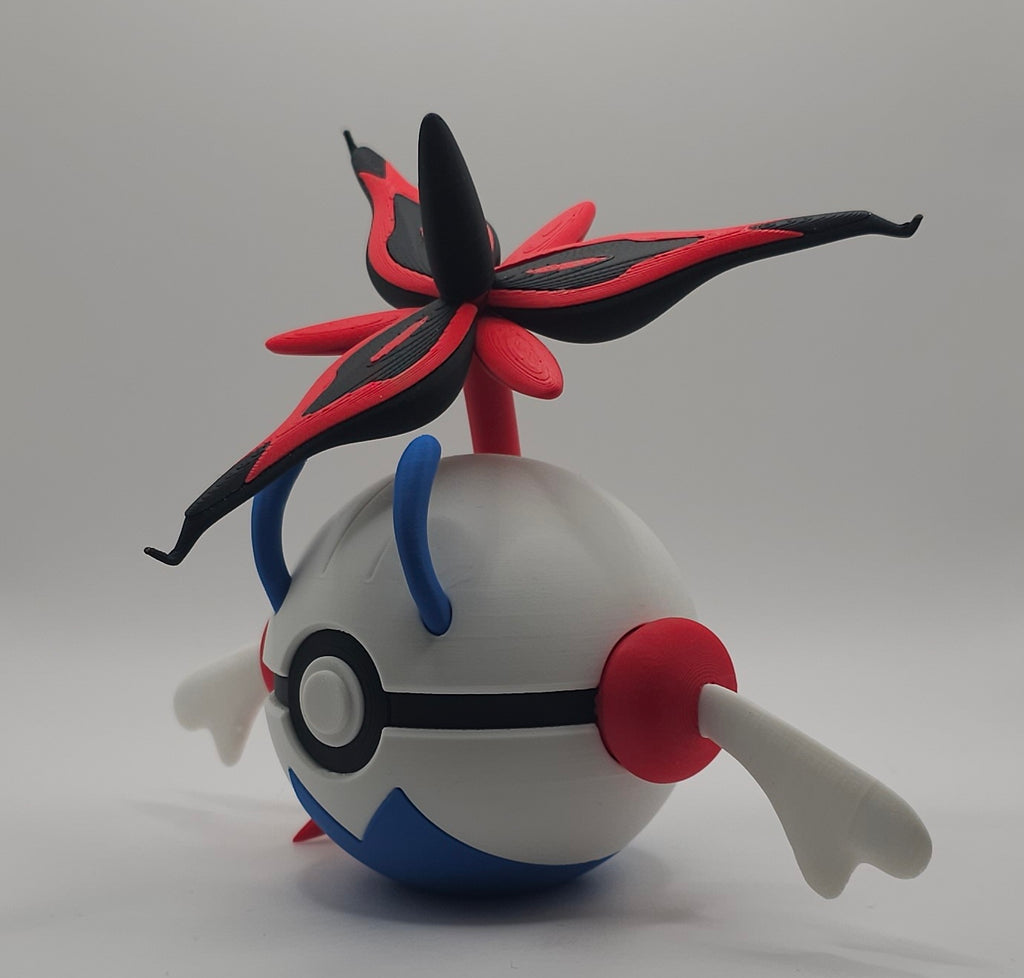 Pokemon Character Design- 3D Printed Pokeball- Eternal Floette- Unique Display Collectible
