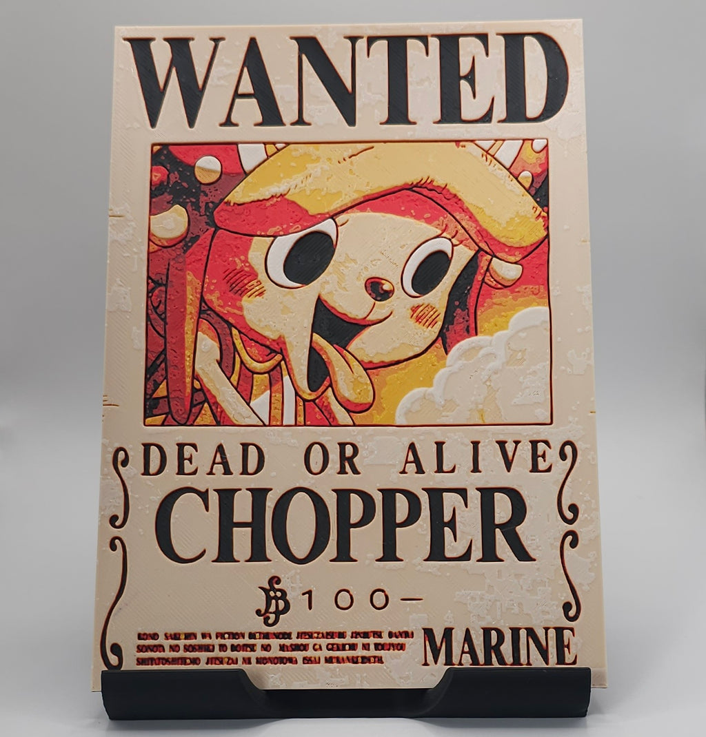 One Piece Inspired Wanted Character Posters- 3D Printed Hueforge- Unique Display Fan Art Collectible