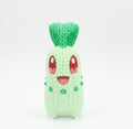 Knitted Design- 3D Printed Chikorita Figure- Unique Display Collectible