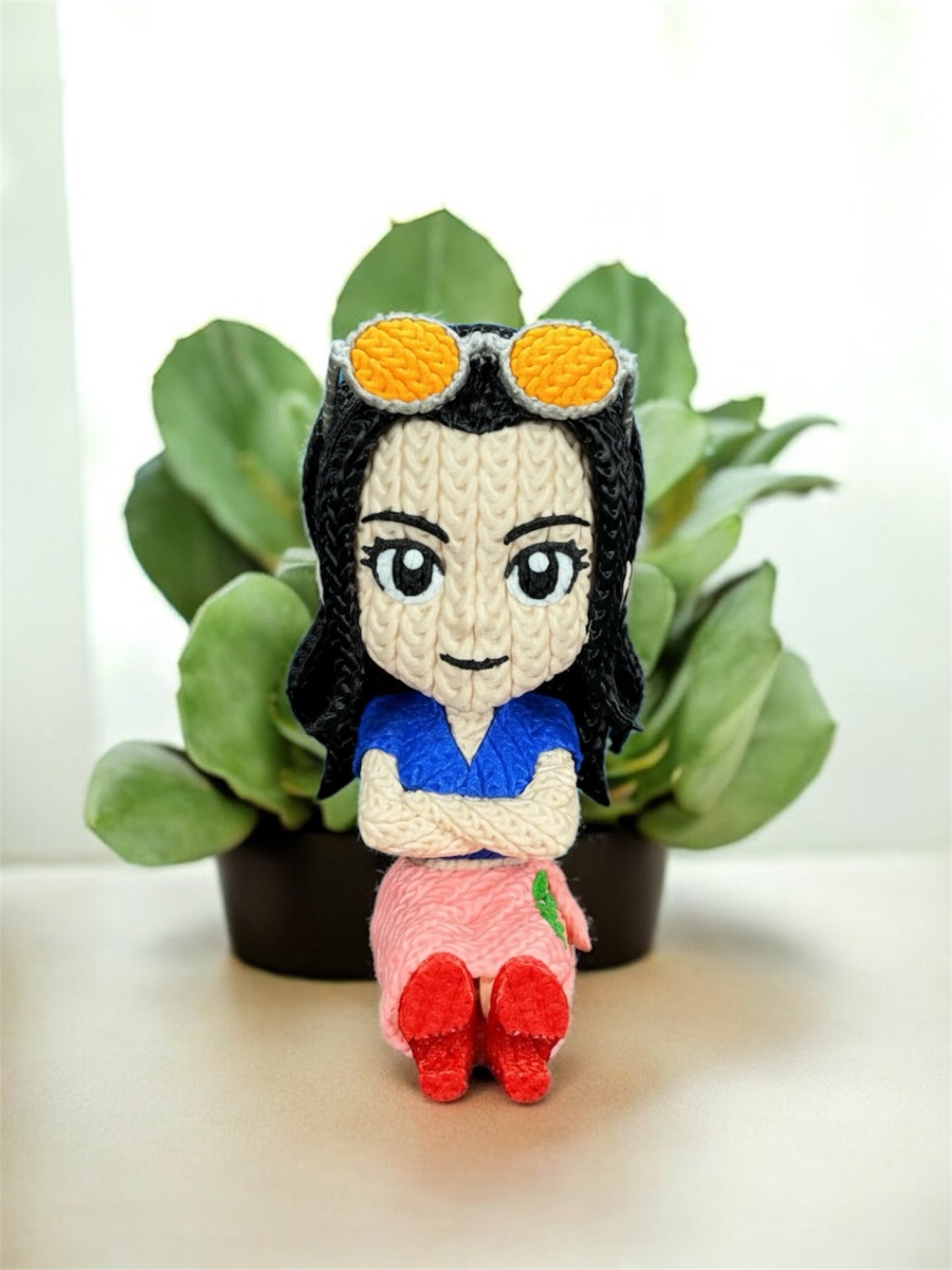 Knitted Design - 3D Printed One Piece Inspired Character Figures - Unique Display Collectibles