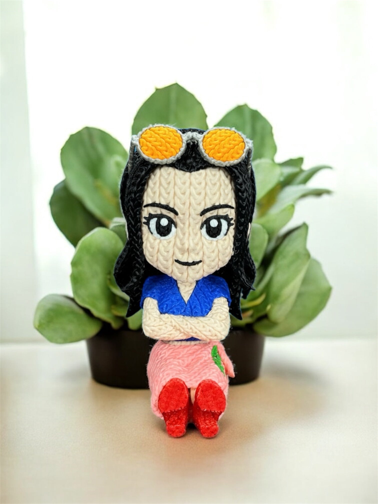 Knitted Design - 3D Printed One Piece Inspired Character Figures - Unique Display Collectibles