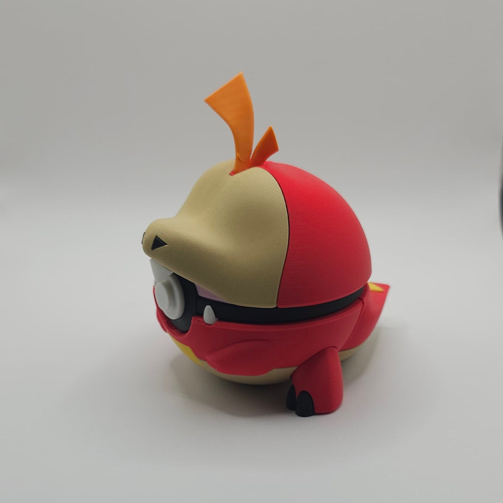 Pokemon Character Design- 3D Printed Pokeball- Fuecoco- Unique Display Collectible