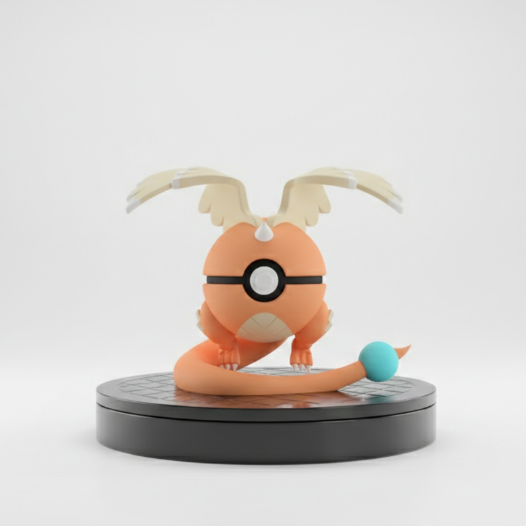 Pokemon Character Design- 3D Printed Pokeball- Mega Dragonite- Unique Display Collectible