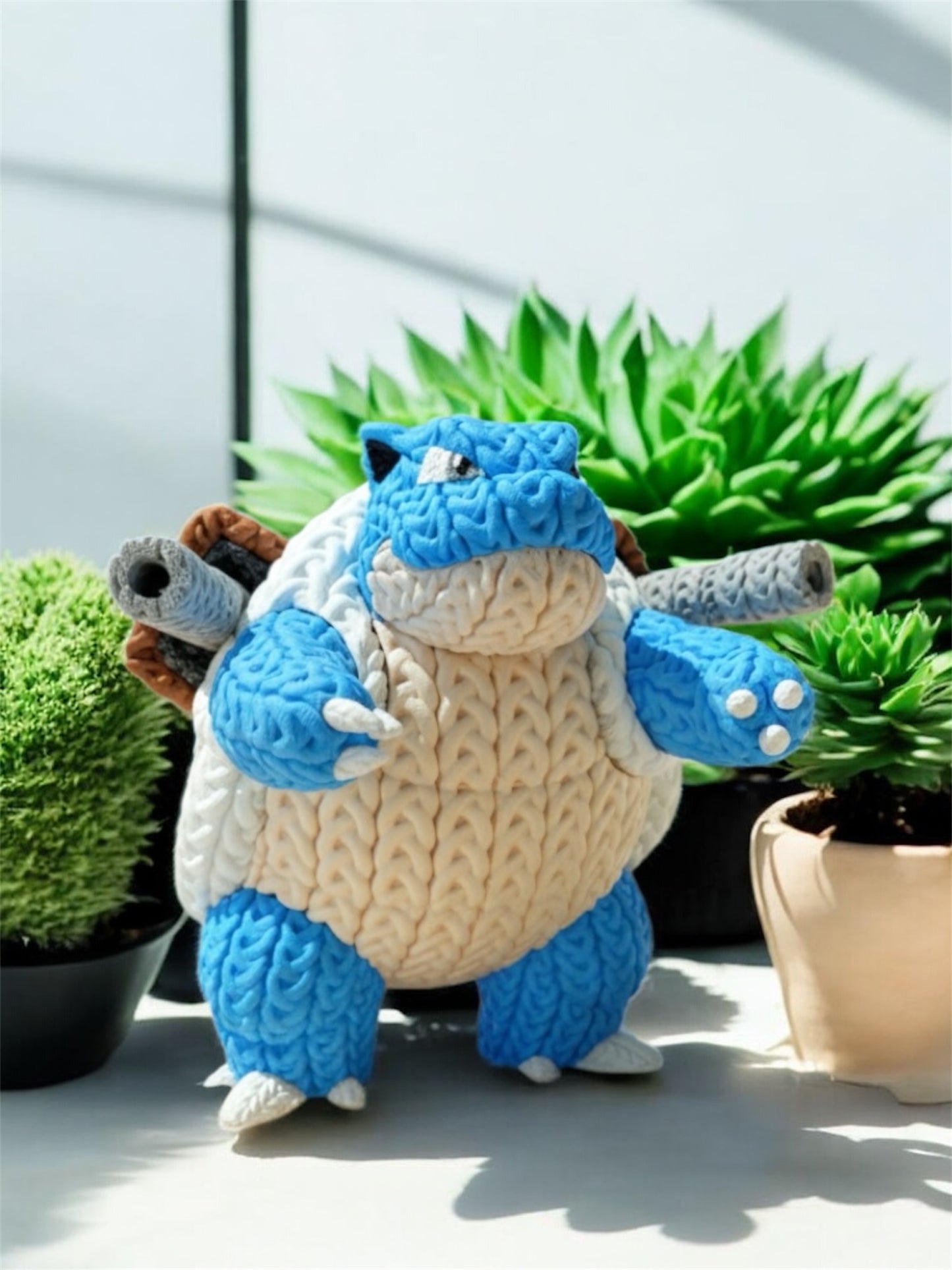 Knitted Design- 3D Printed Squirtle & Evolutions Figures- Unique Display Collectible