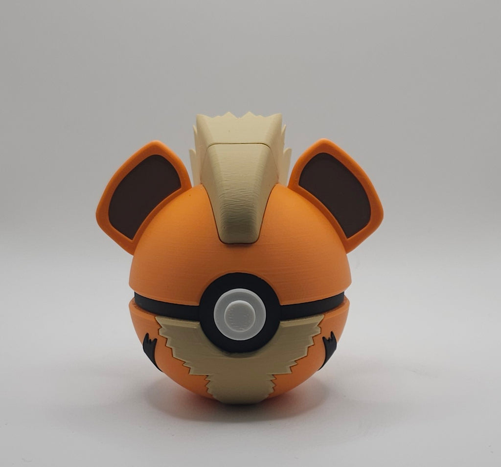 Pokemon Character Design 3D Printed Pokeball- Growlithe - Unique Display Collectible