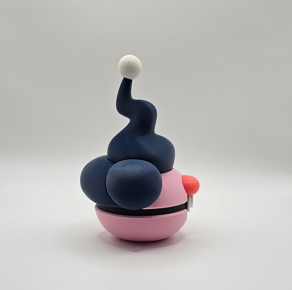 Pokemon Character Design- 3D Printed Pokeball- Mime Jr- Unique Display Collectible