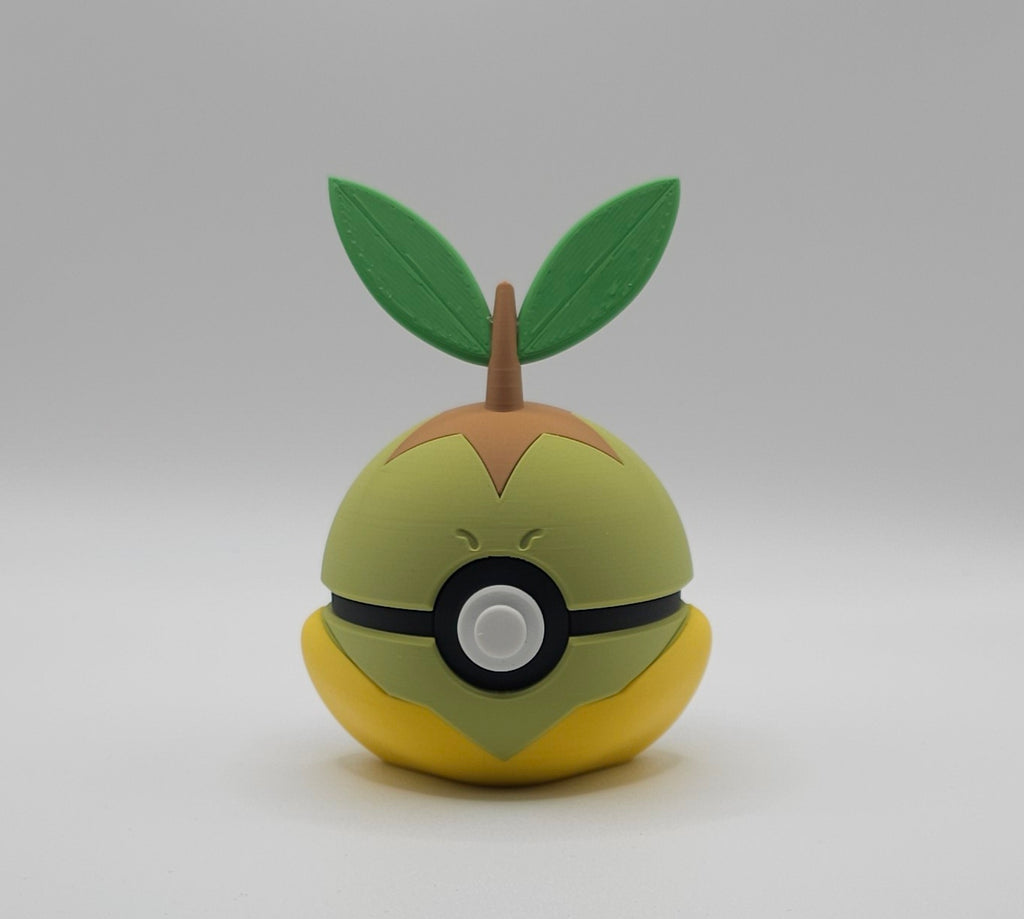 Pokemon Character Design- 3D Printed Pokeball- Turtwig- Unique Display Collectible