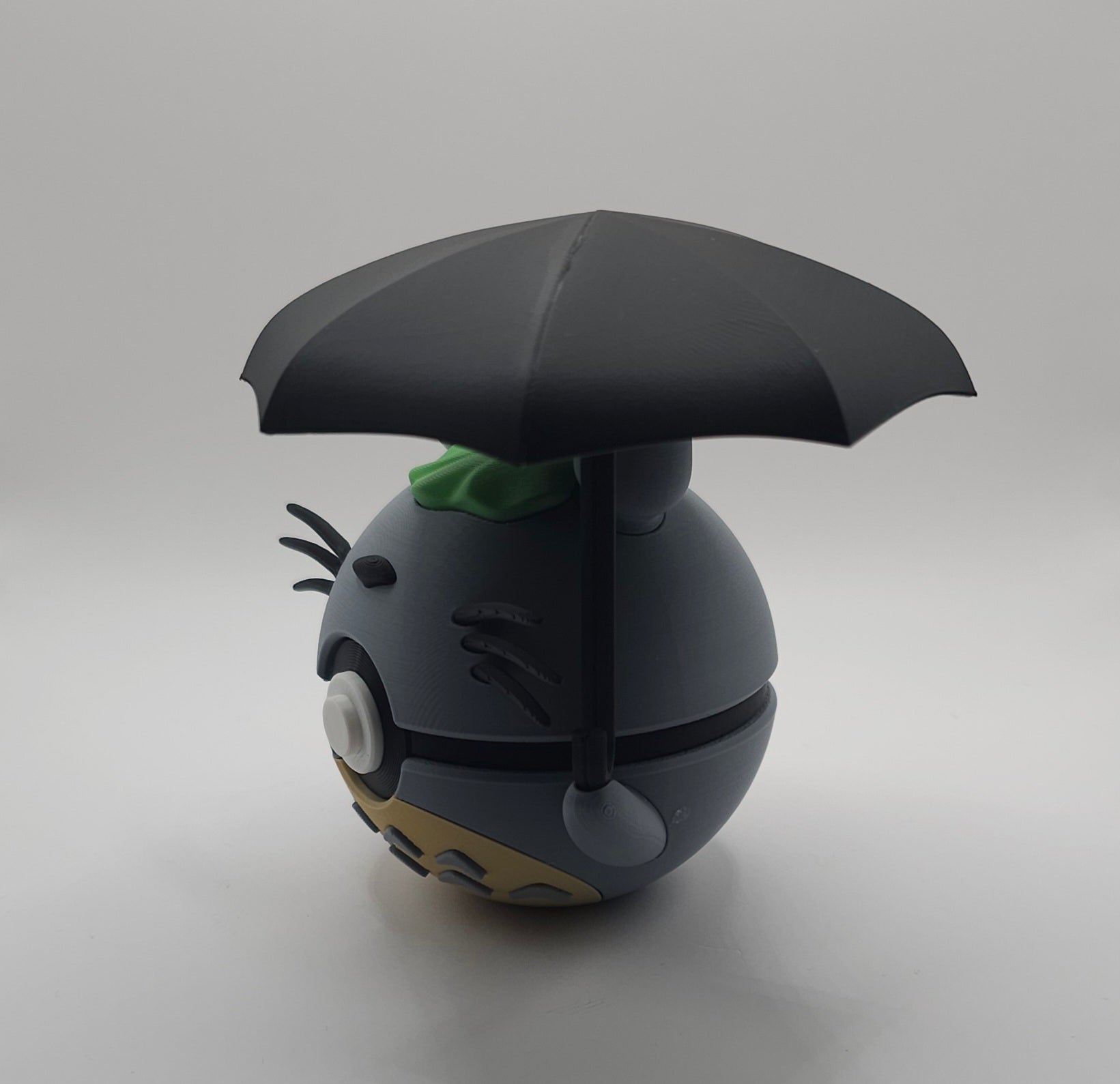 Totoro Inspired Character Design- 3D Printed Pokeball- Unique Display Fan Art Collectible