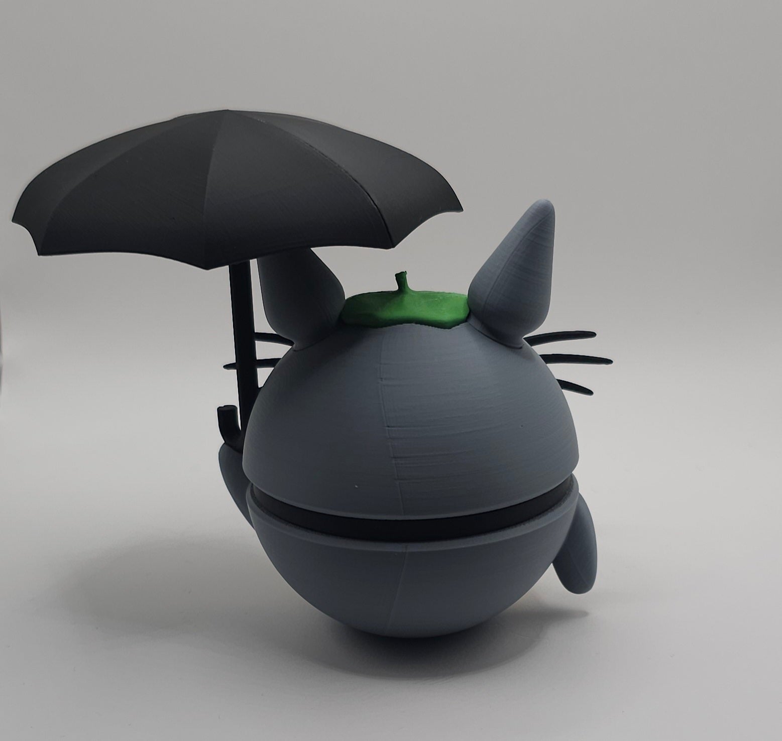 Totoro Inspired Character Design- 3D Printed Pokeball- Unique Display Fan Art Collectible