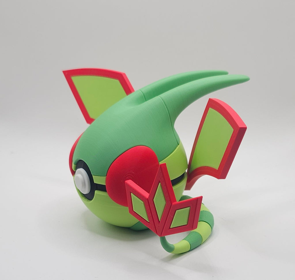 Pokemon Character Design- 3D Printed Pokeball- Flygon- Unique Display Collectible