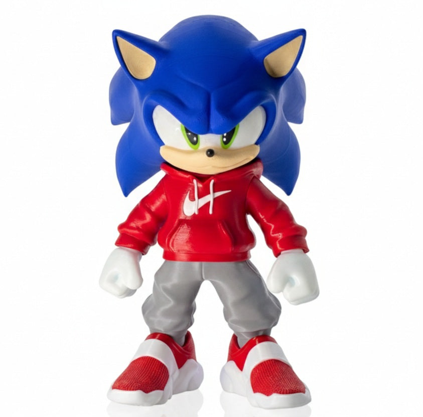 Urban Style Hedgehog- 3D Printed Figure- Unique Display Collectible
