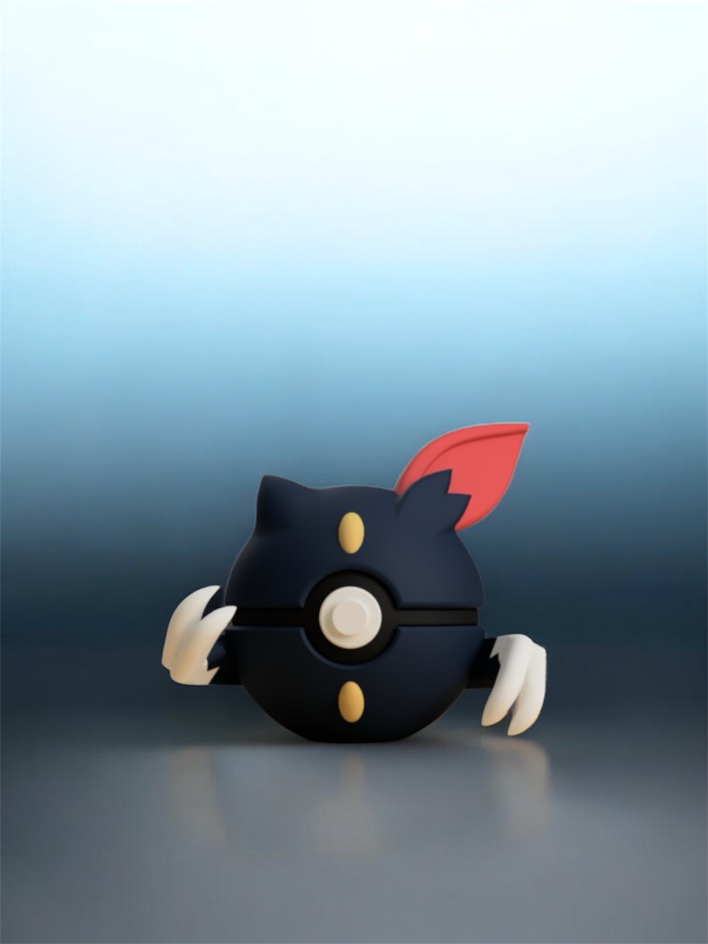 Pokemon Character Design- 3D Printed Pokeball- Sneasel- Unique Display Collectible