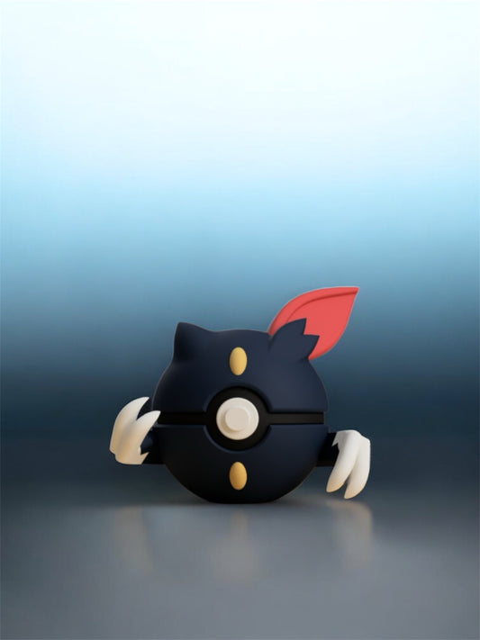 Pokemon Character Design- 3D Printed Pokeball- Sneasel- Unique Display Collectible