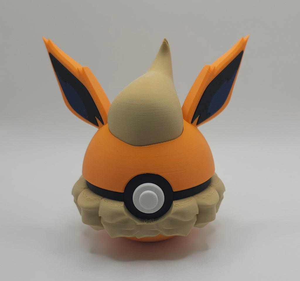 Pokemon Character Design - 3D Printed Pokeball - Flareon - Unique Display Collectible