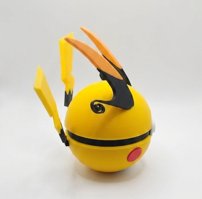 Pokemon Character Design - 3D Printed Pokeball - Mega Raichu X - Unique Display Collectible