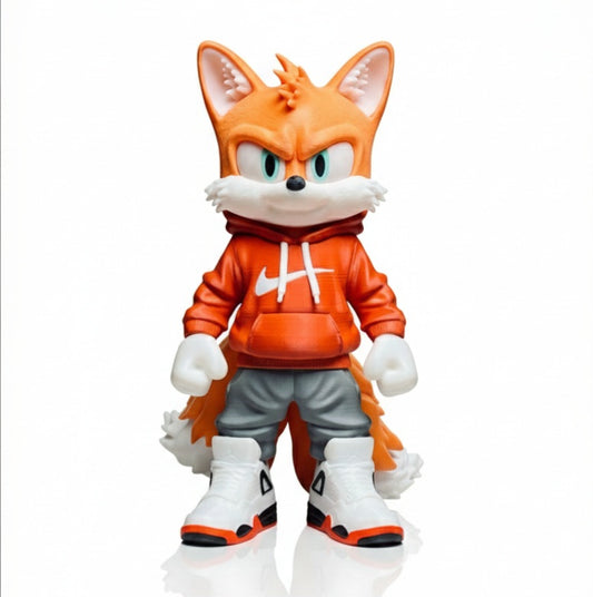 Urban Style Fox Character- 3D Printed Figure- Unique Display Collectible