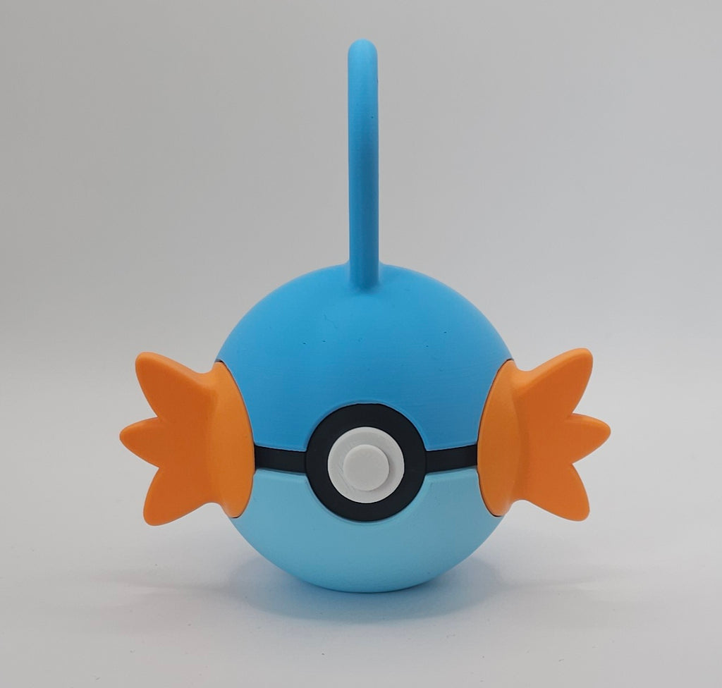 Pokemon Character Design- 3D Printed Pokeball- Mudkip- Unique Display Collectible