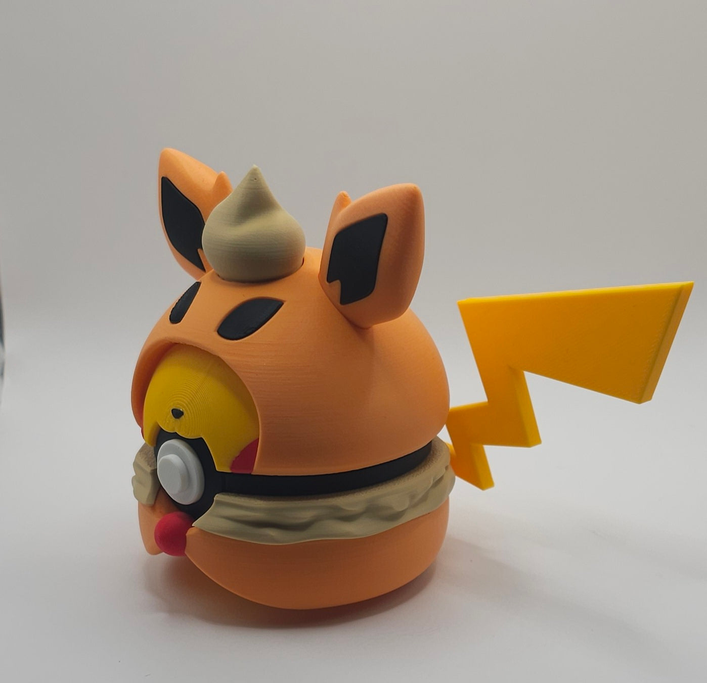 Pokemon Pikachu-Umbreon Poncho Design- 3D Printed Pokeball- Unique Display Fan Art Collectible