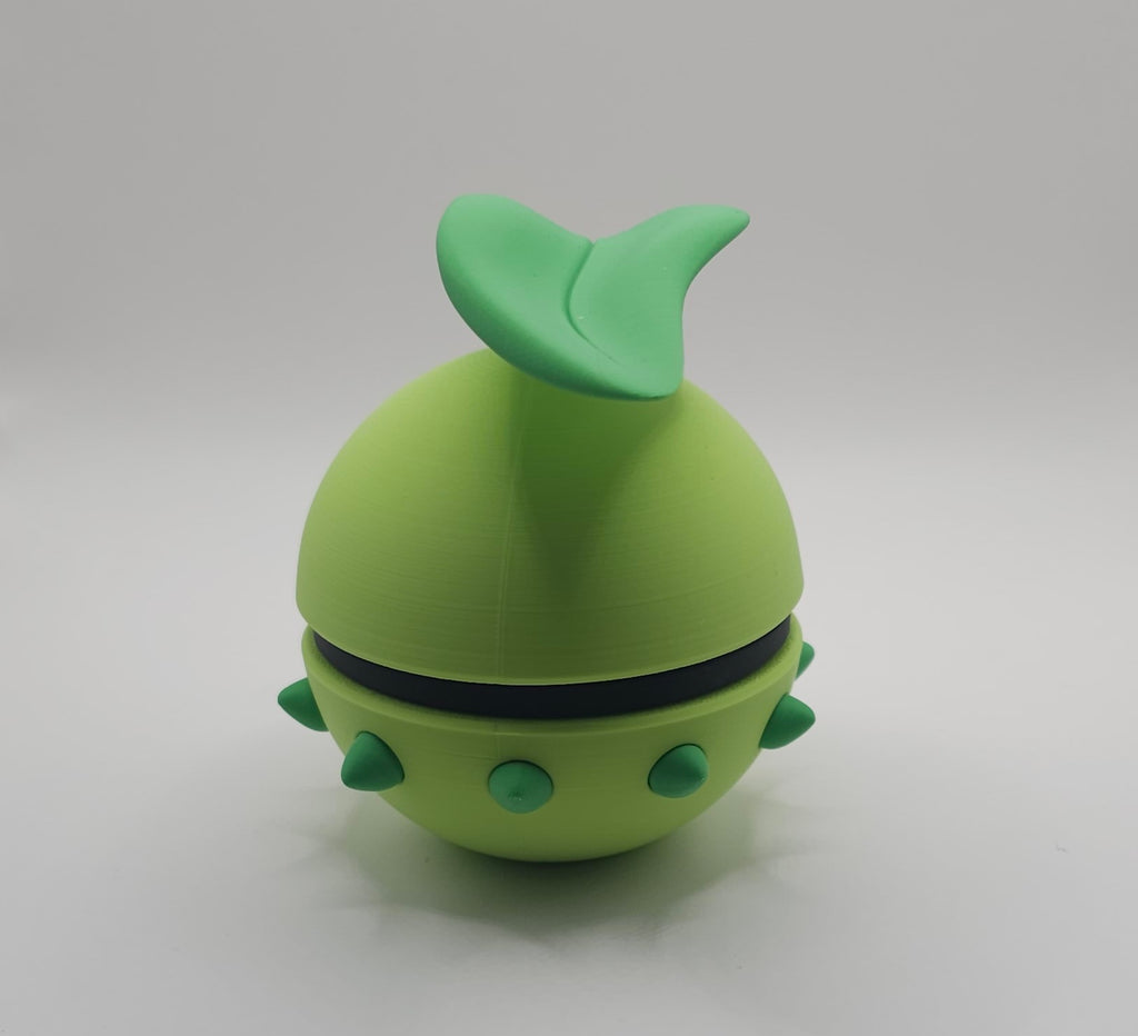 Pokemon Character Design- 3D Printed Pokeball- Chikorita- Unique Display Collectible
