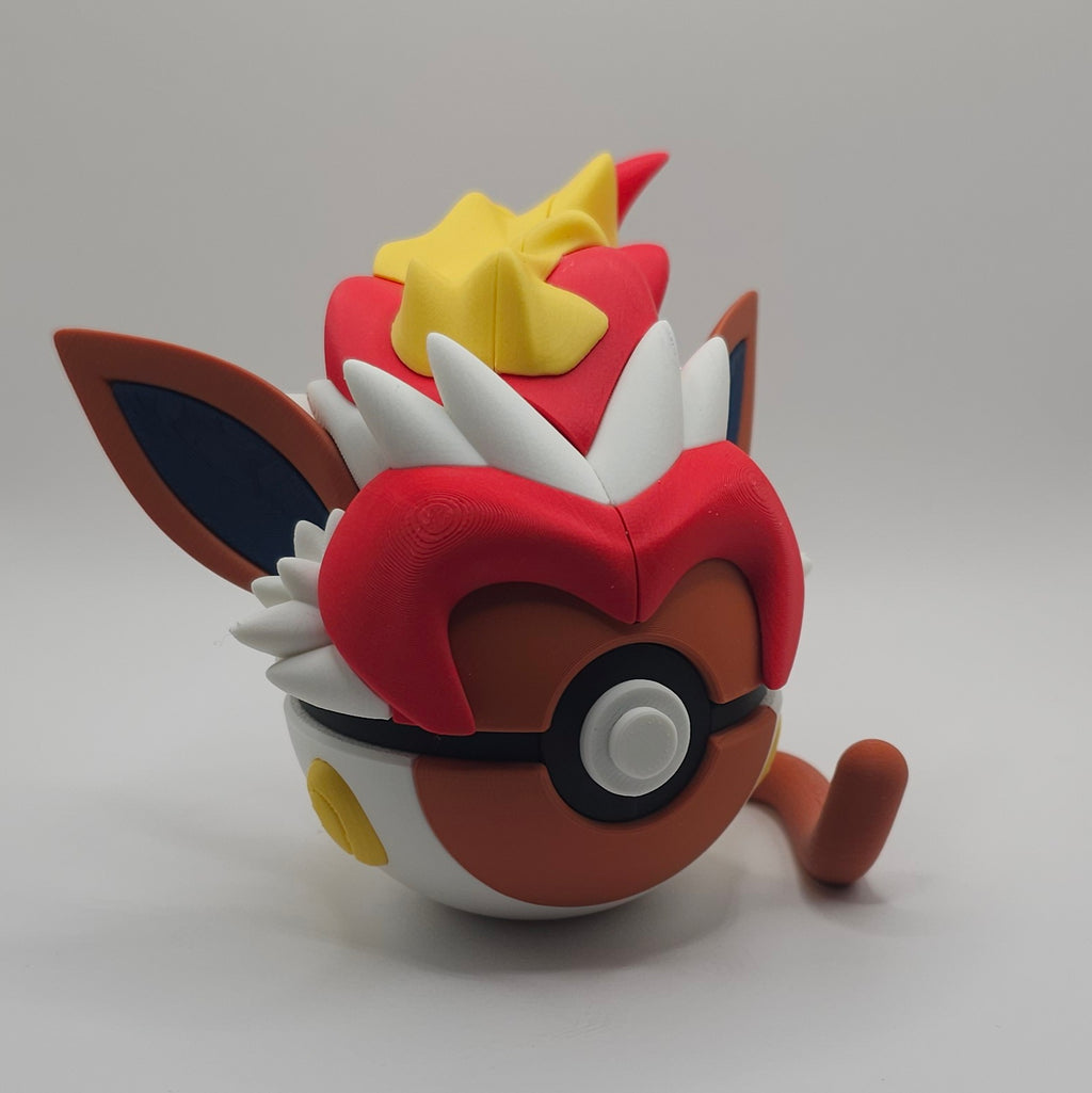 Pokemon Character Design- 3D Printed Pokeball- Infernape- Unique Display Fan Art Collectible