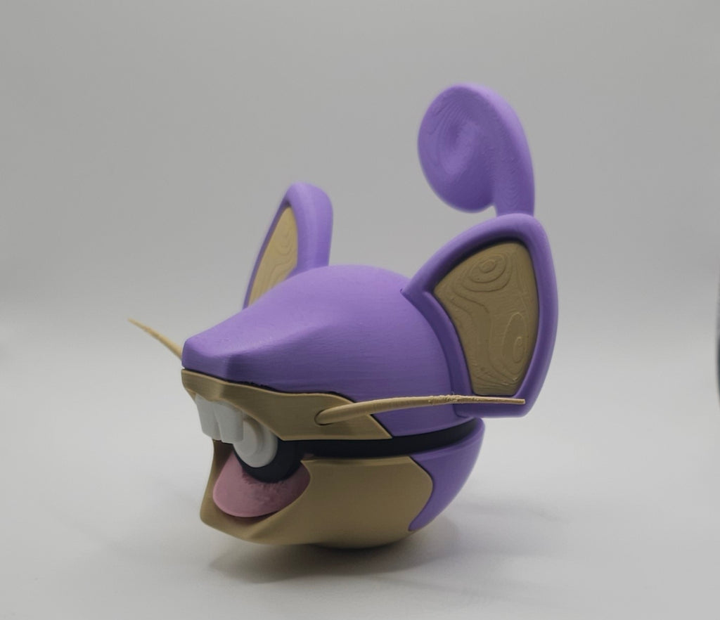 Pokemon Character Design - 3D Printed Pokeball - Rattata - Unique Display Collectible