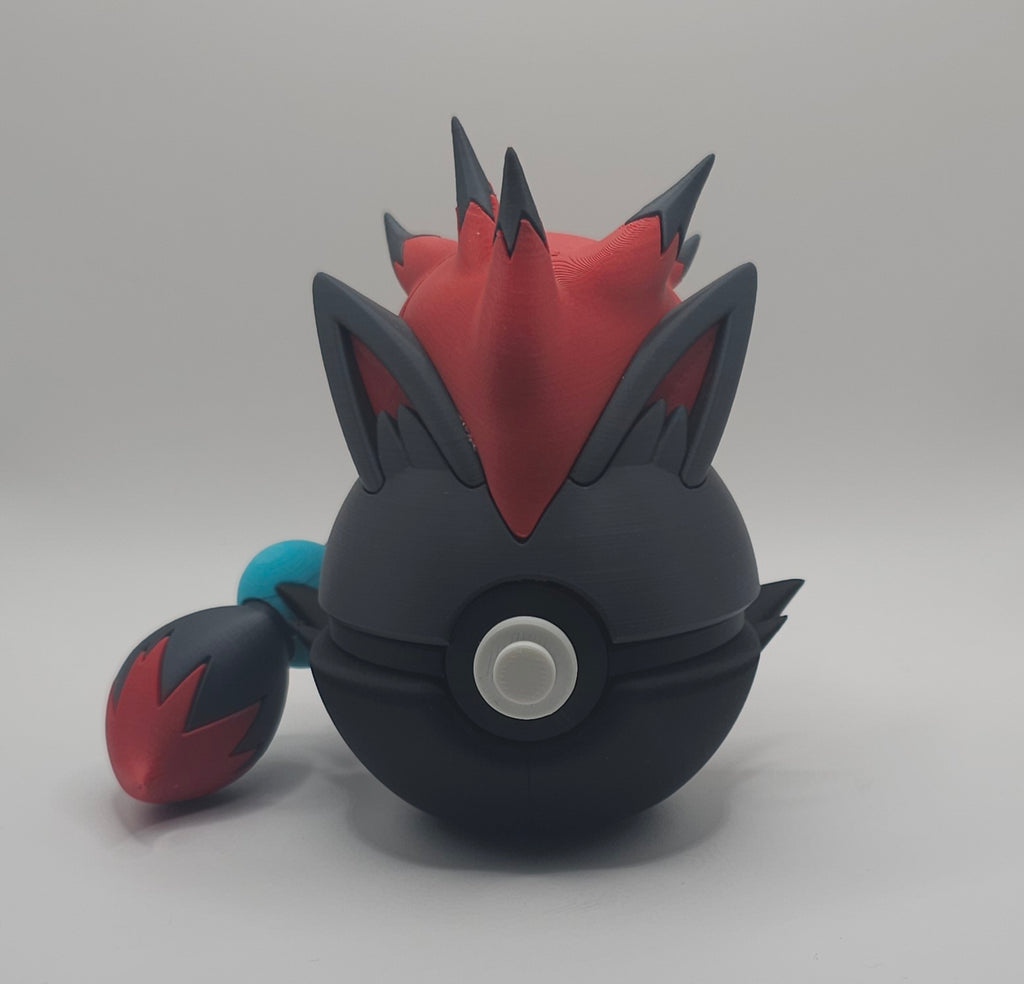 Pokemon Character Design- 3D Printed Pokeball- Zoroark- Unique Display Collectible