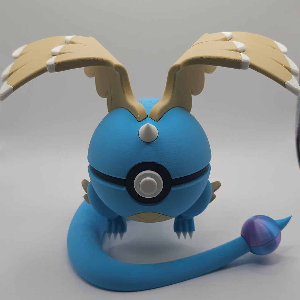 Pokemon Character Design- 3D Printed Pokeball- Mega Dragonite- Unique Display Collectible