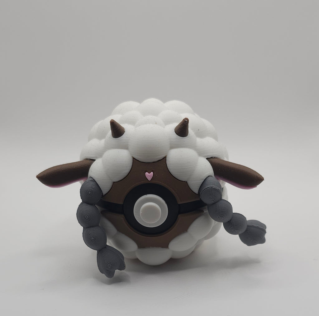 Pokemon Character Design - 3D Printed Pokeball - Wooloo - Unique Display Collectible