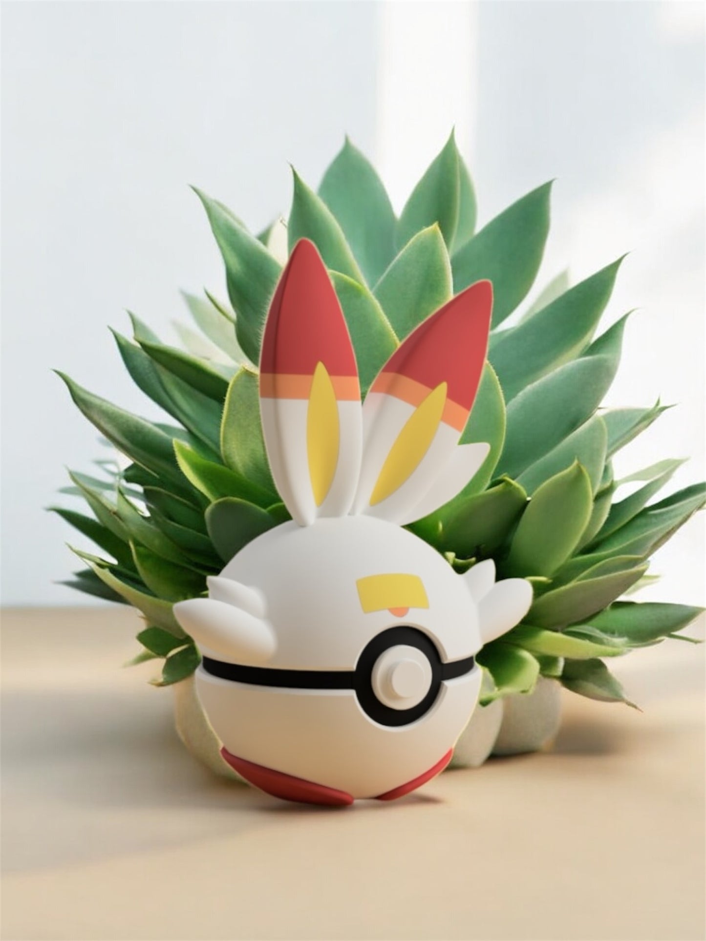 Pokemon Character Design - 3D Printed Pokeball - Scorbunny - Unique Display Collectible