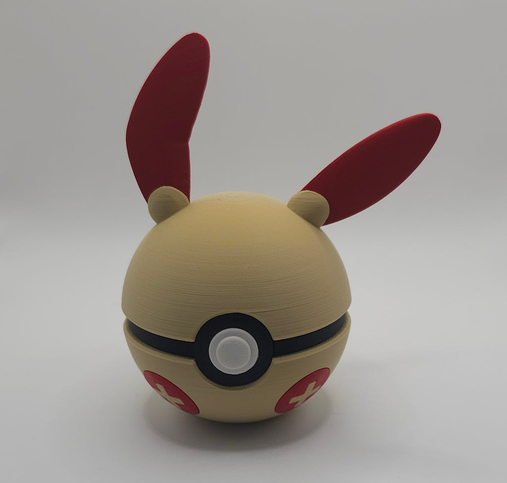 Pokemon Character Design- 3D Printed Pokeball- Minun & Plusle- Unique Display Collectible