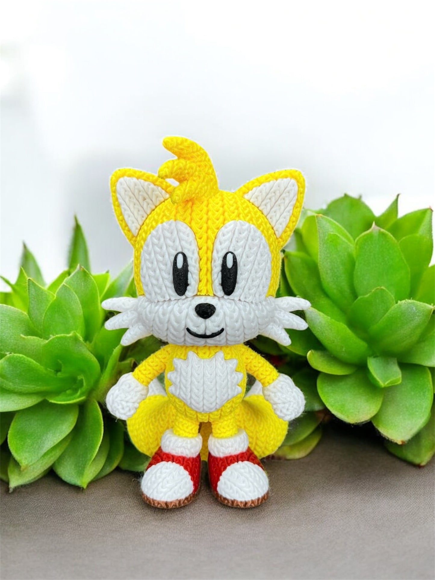 Knitted Design - 3D Printed Sonic the Hedgehog Character Figures - Unique Display Collectibles