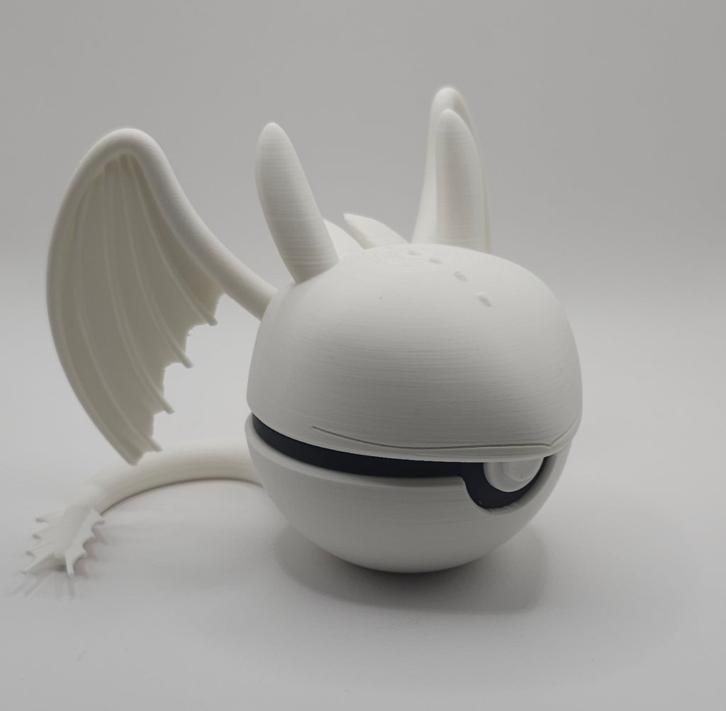 Toothless and Light Fury inspired Pokeball- 3D Printed- Unique Display Collectible