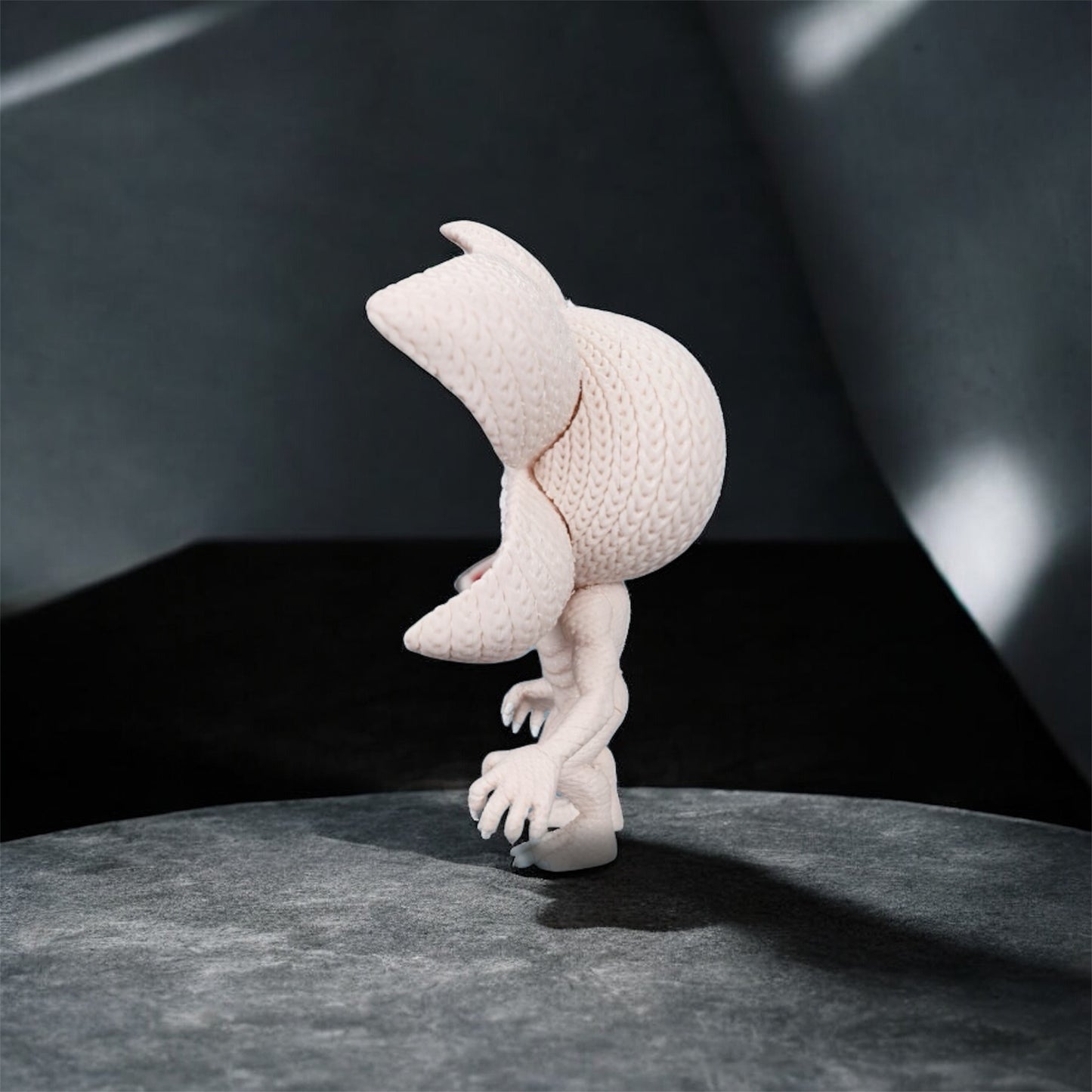 Knitted Design- 3D Printed Demogorgan Figure- Unique Display Collectible