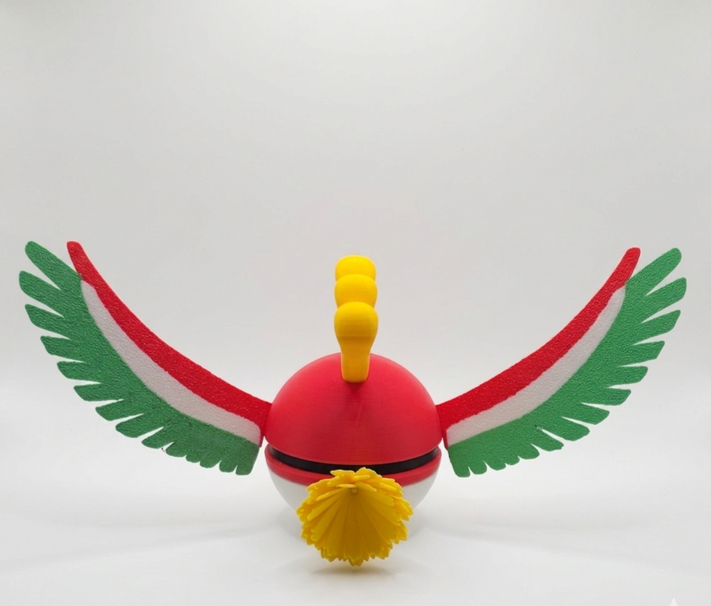 Pokemon Character Design - 3D Printed Pokeball - Ho Oh - Unique Display Collectible