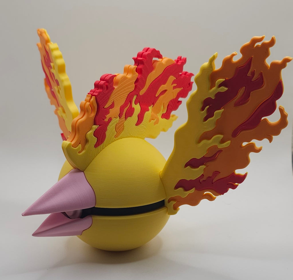 Pokemon Character Design 3D Printed Pokeball - Moltres - Unique Display Collectible