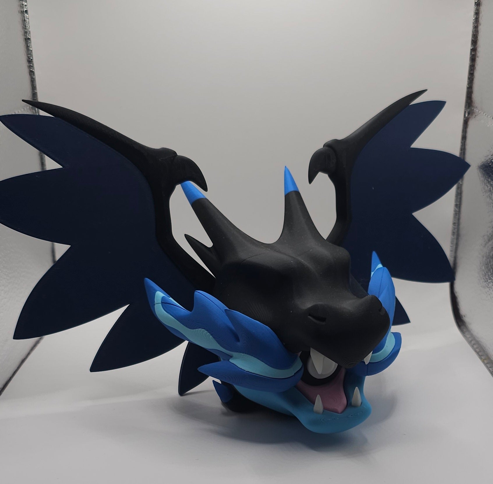 Ultra Mega Charizard X Pokemon Character Design- 3D Printed Realism Pokeball- Unique Display Fan Art Collectible