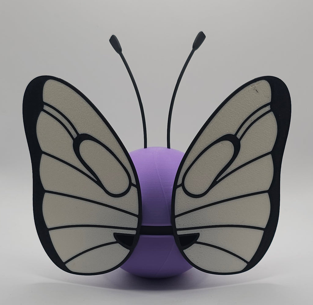 Pokemon Character Design- 3D Printed Pokeball- Butterfree- Unique Display Collectible