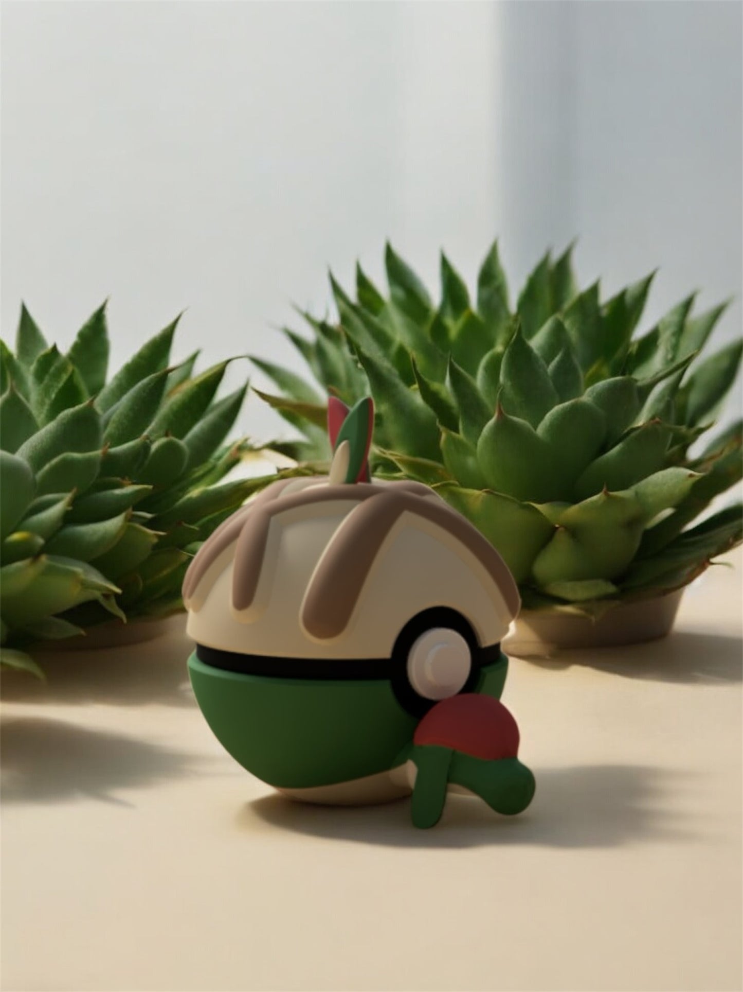 Pokemon Character Design - 3D Printed Pokeball - Appletun - Unique Display Collectible