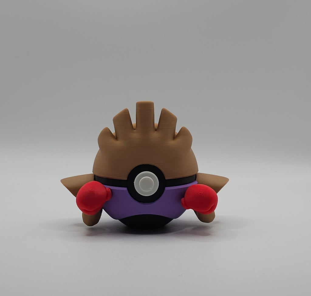 Pokemon Character Design- 3D Printed Pokeball- Hitmonchan- Unique Display Collectible