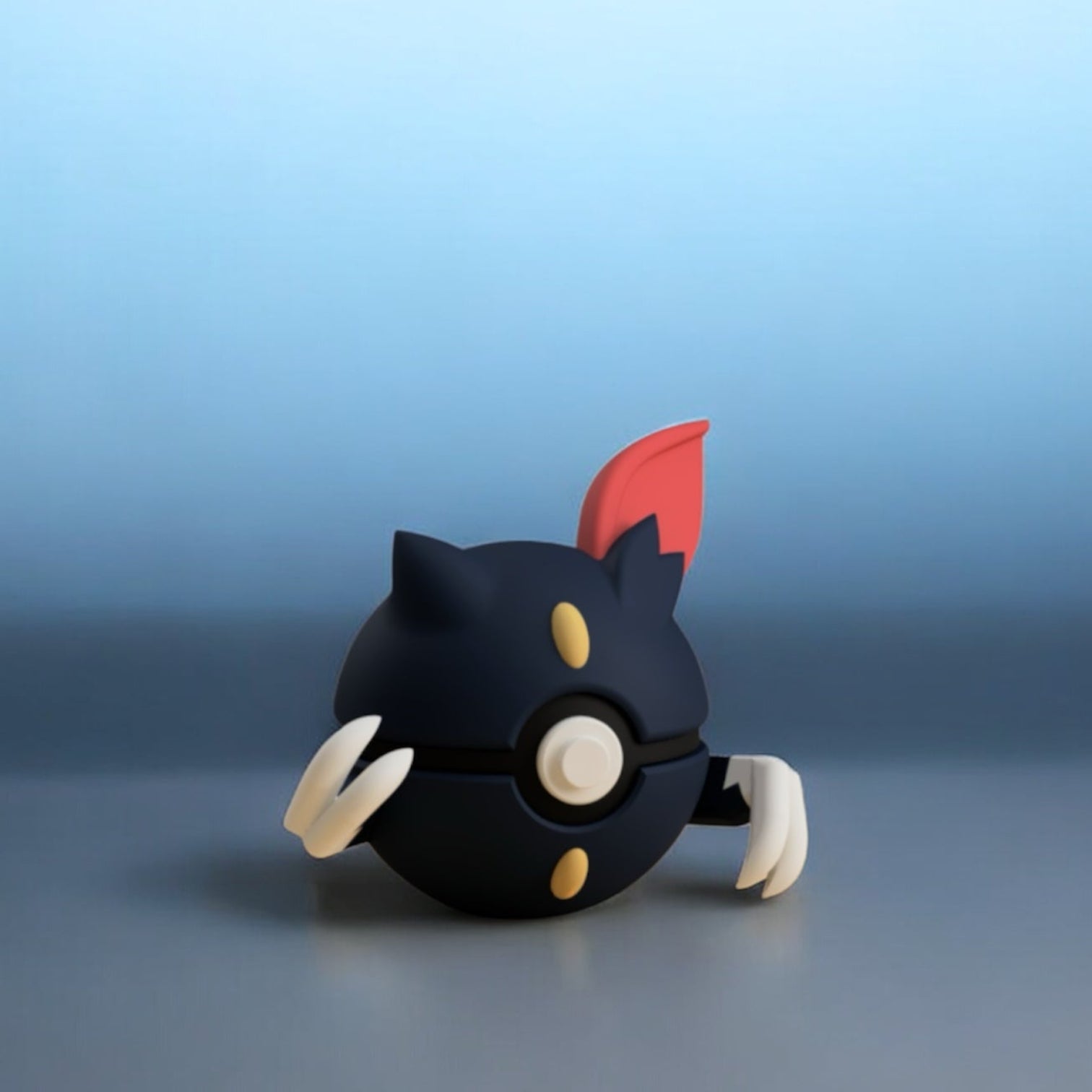 Pokemon Character Design- 3D Printed Pokeball- Sneasel- Unique Display Collectible
