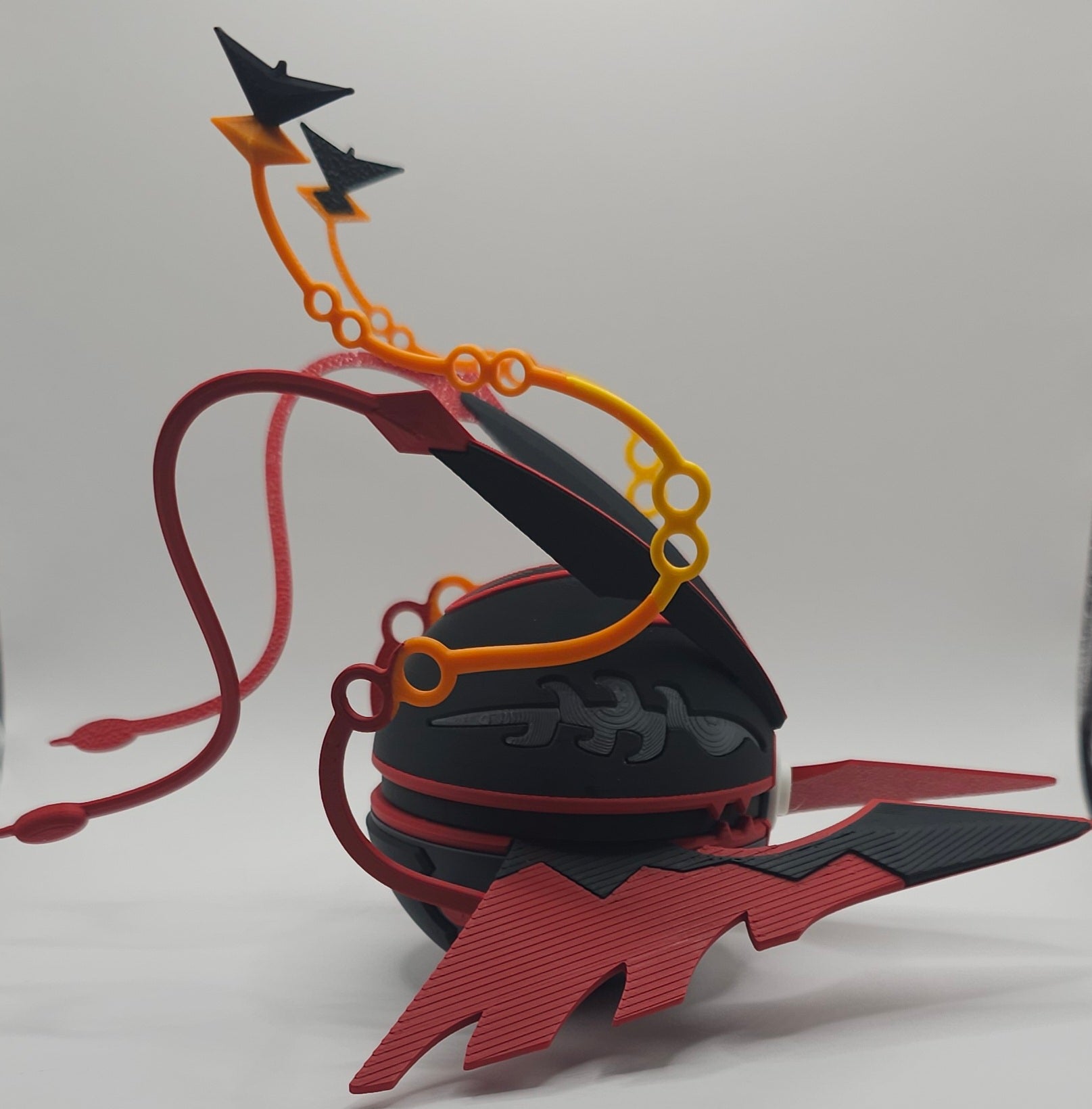 Mega Rayquaza Pokemon Character Design- 3D Printed Pokeball- Unique Display Collectible