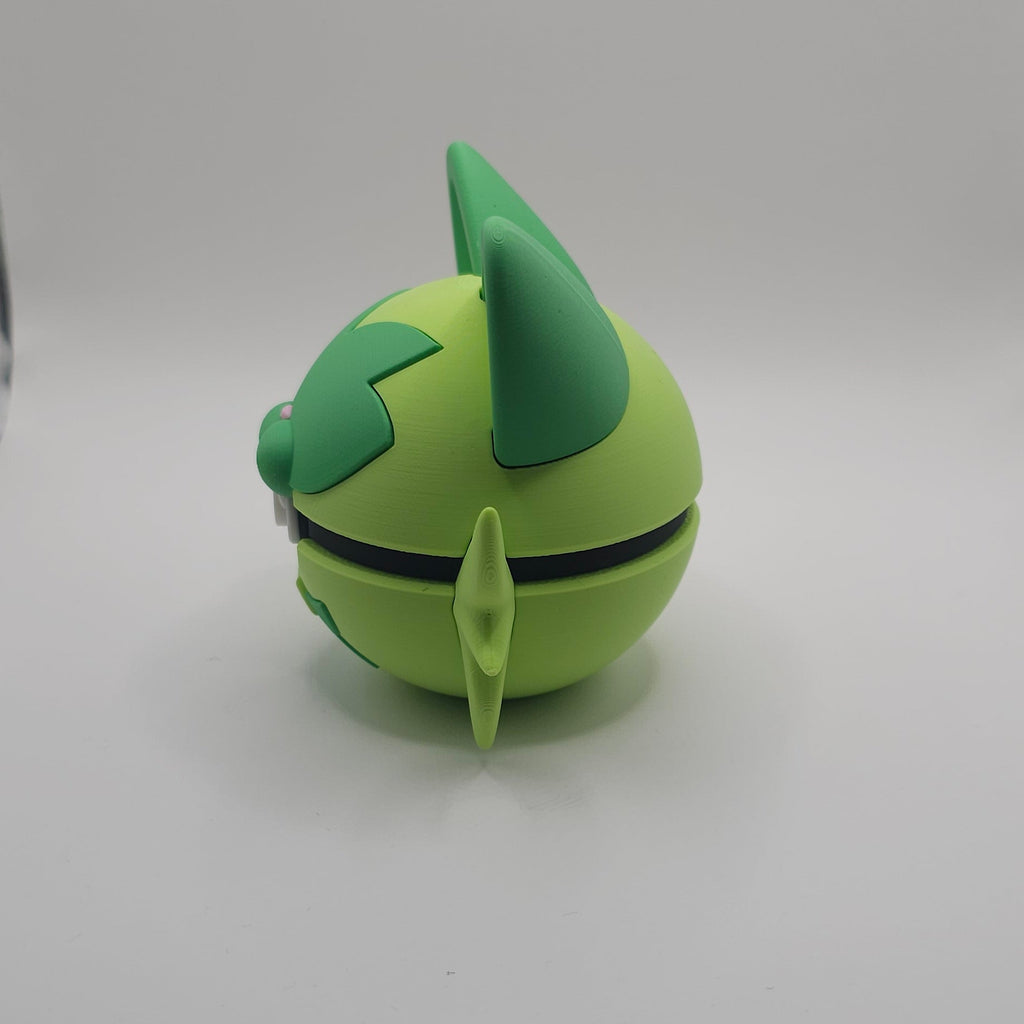 Pokemon Character Design- 3D Printed Pokeball- Sprigatito- Unique Display Collectible