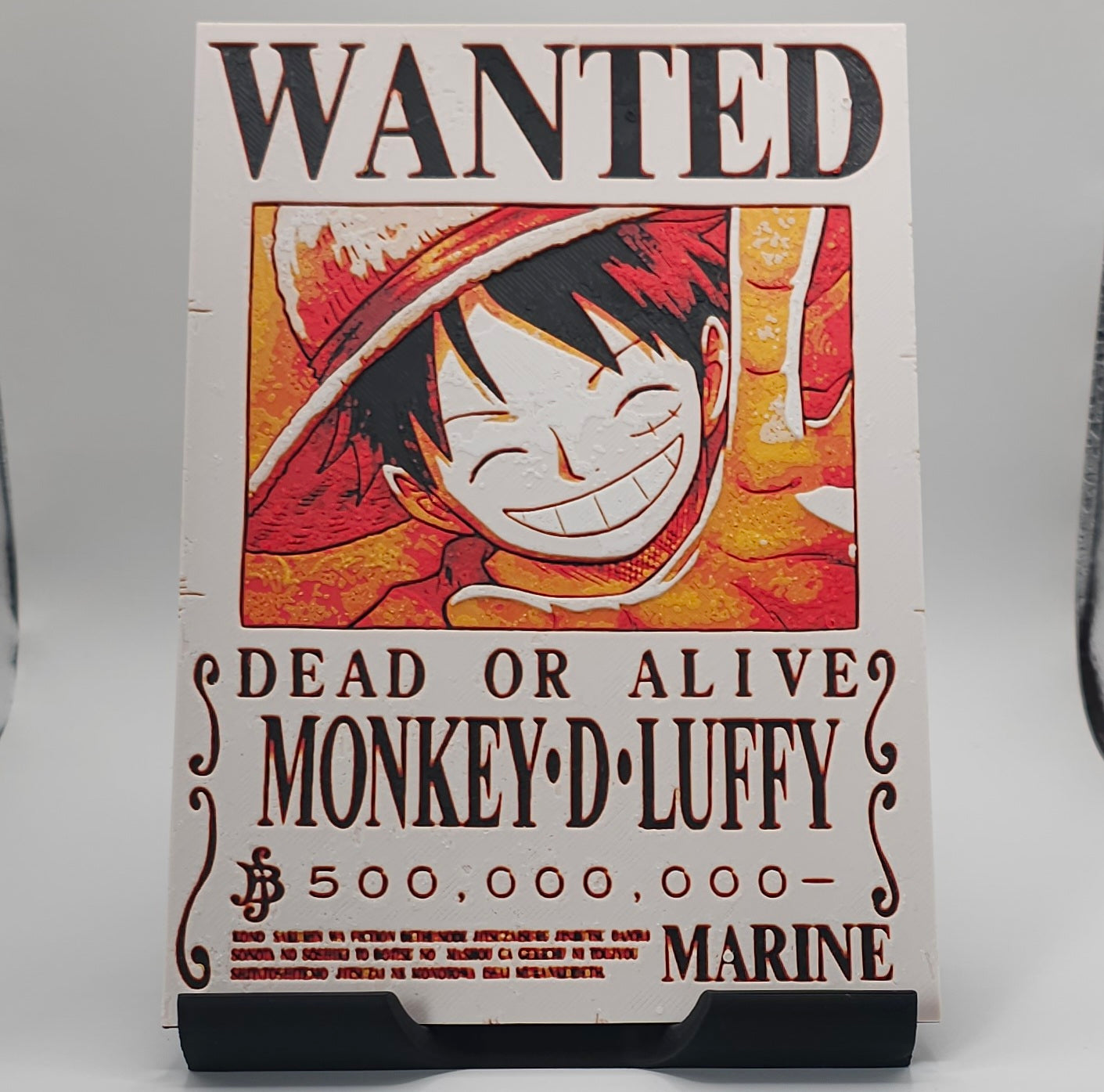One Piece Inspired Wanted Character Posters- 3D Printed Hueforge- Unique Display Fan Art Collectible