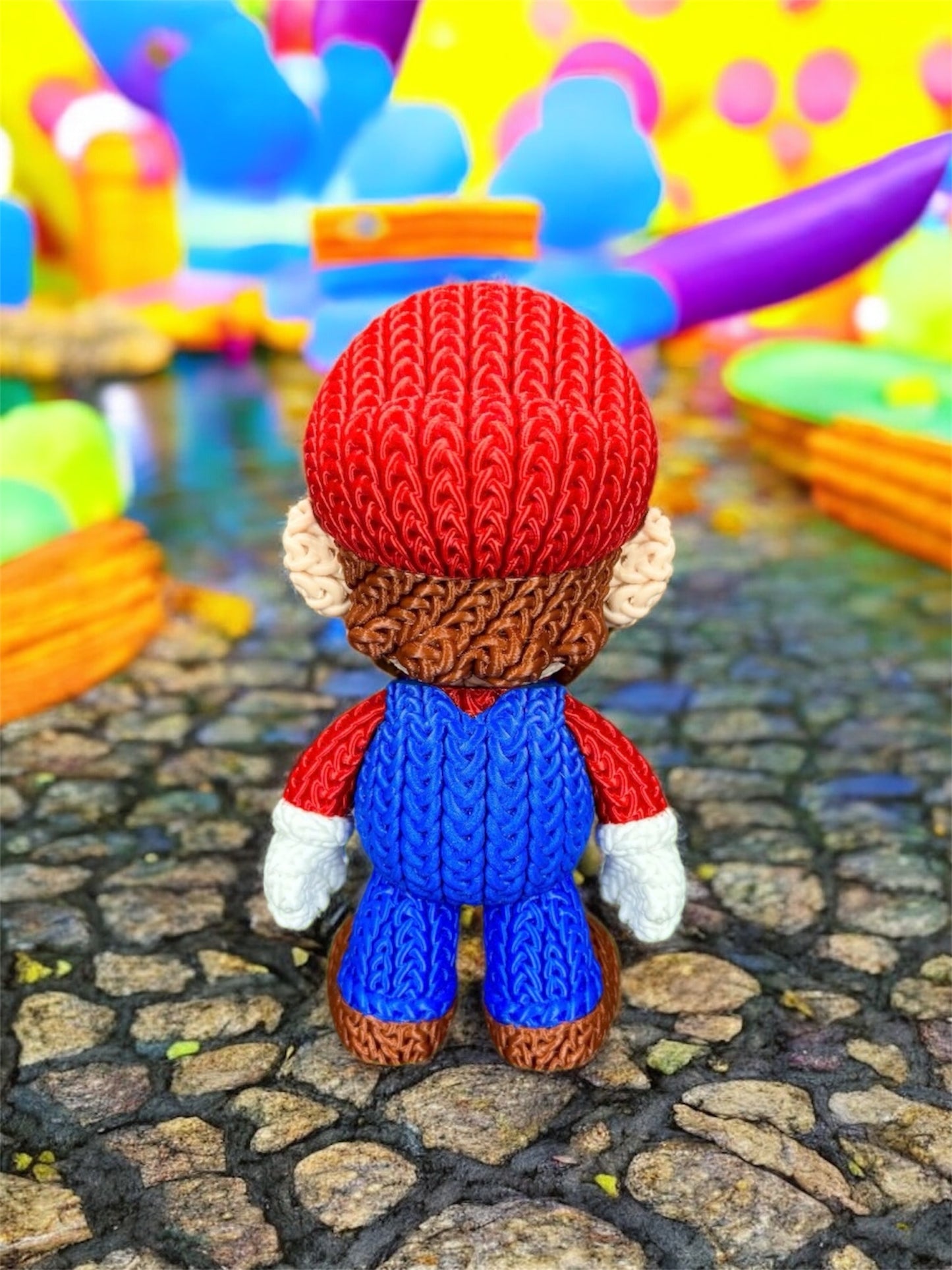 Knitted Design - 3D Printed Super Mario- Inspired Figures - Unique Display Collectible