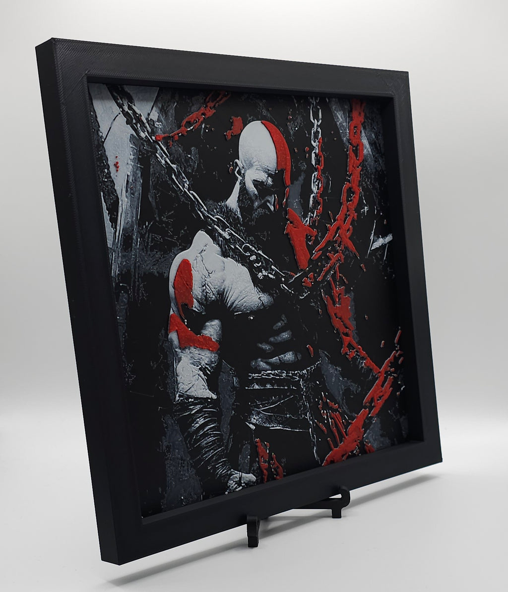 God Of War Kratos Inspired HueForge- 3D Printed Wall Art- Unique Display Collectible