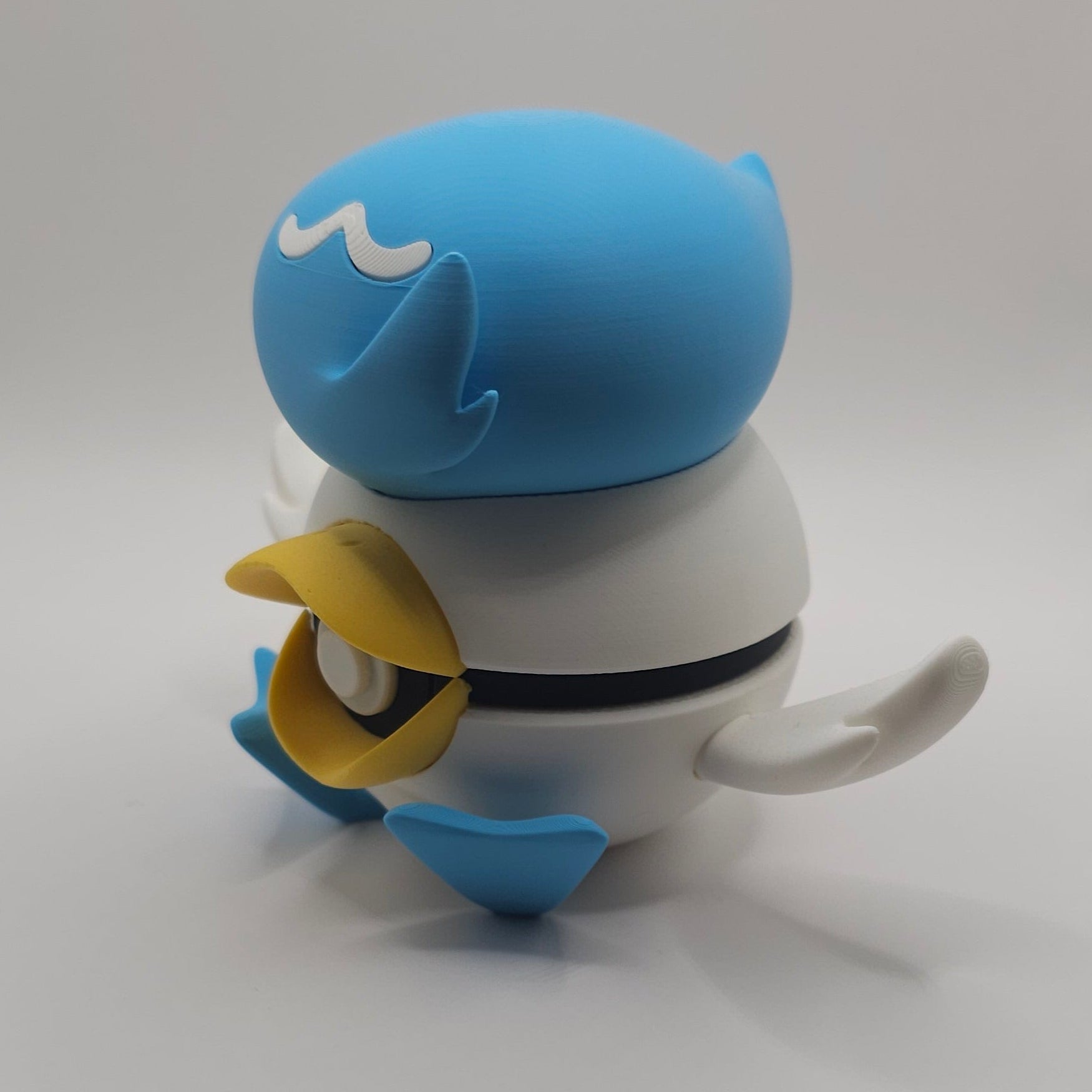 Pokemon Character Design- 3D Printed Pokeball- Quaxly- Unique Display Collectible