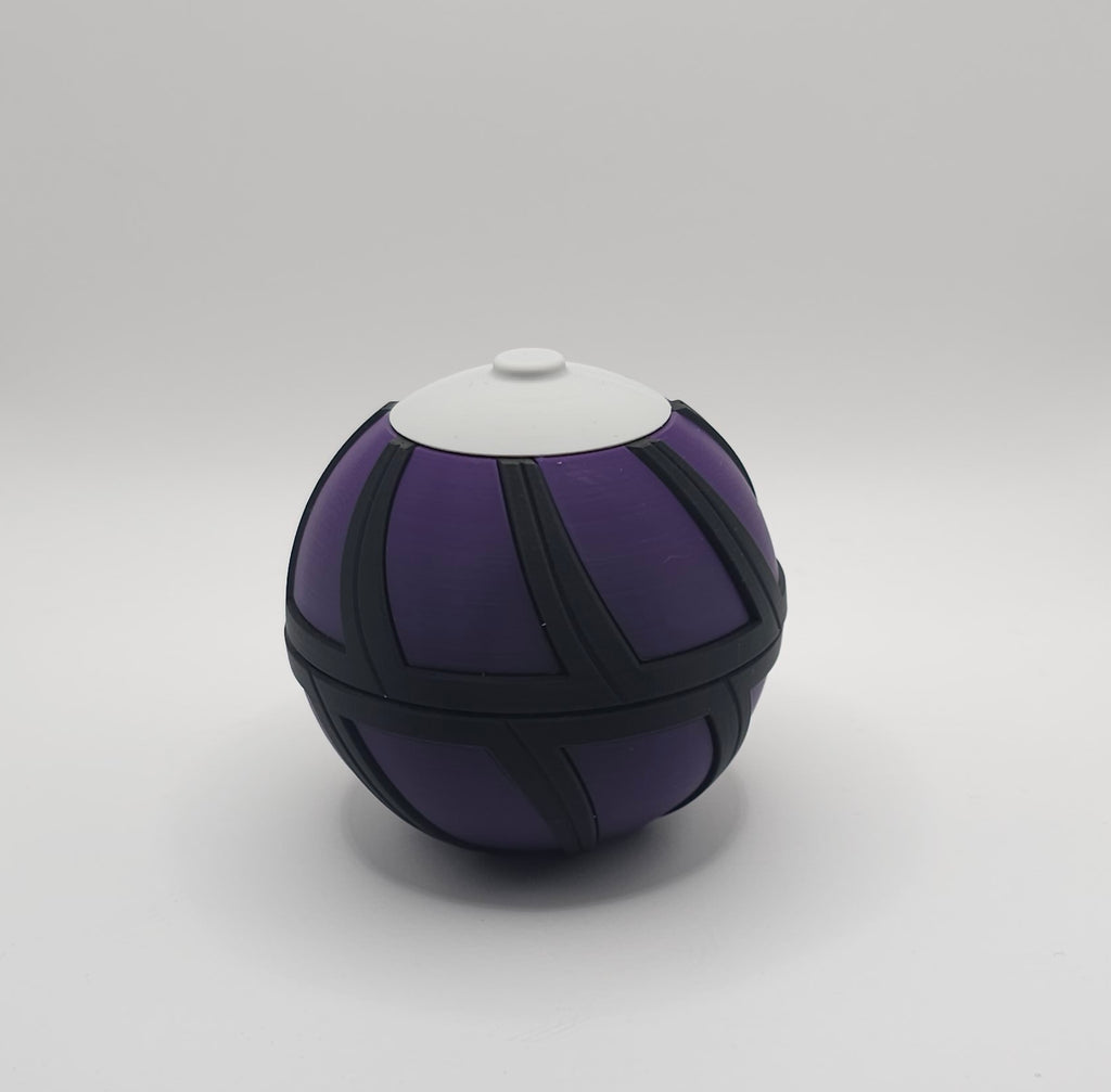 Pokemon 3D Printed Pokeball- Dark Ball Design- Unique Fan Art Collectible