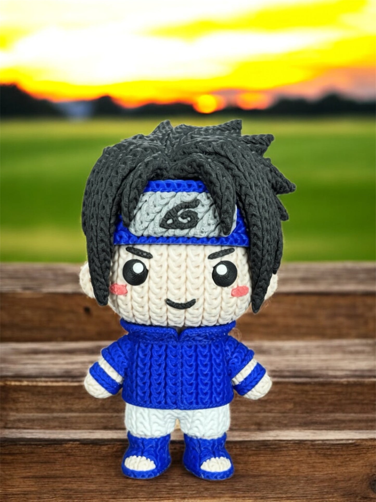 Knitted Design - 3D Printed Naruto inspired Character Figures - Unique Display Collectibles